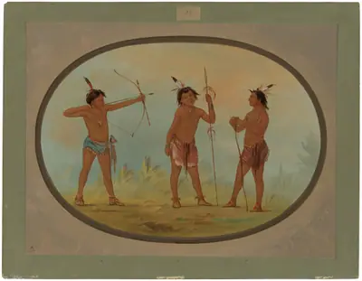 Three Shoshonee Warriors Armed for War