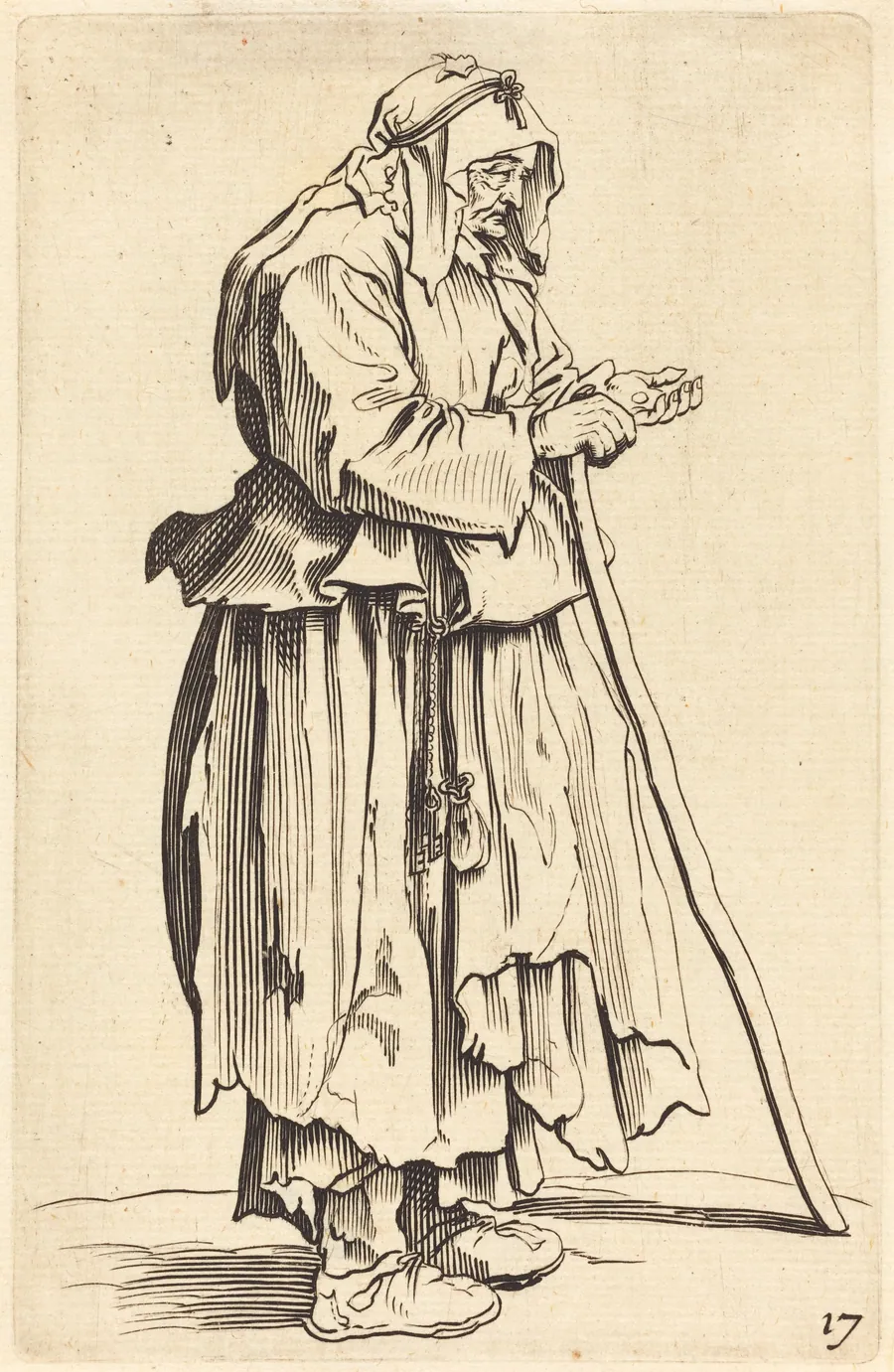 Beggar Woman Receiving Charity by French 17th Century