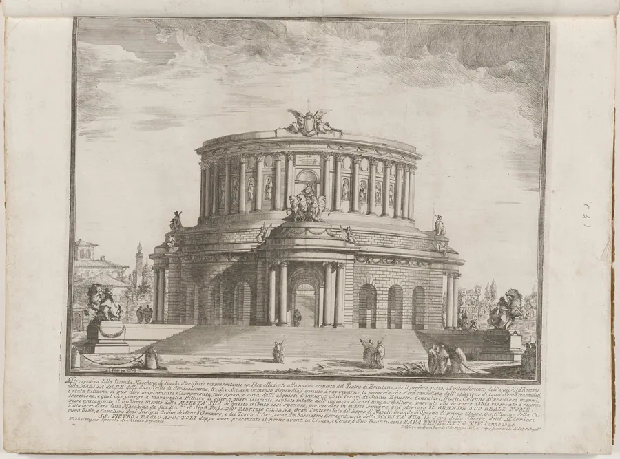 The Seconda Macchina for the Chinea of 1749: The Theater of Herculaneum by Ennemond Alexandre Petitot