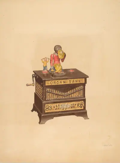 Toy Bank: Monkey and Hurdy-Gurdy