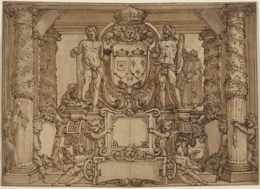 An Architectural Wall Design in Honor of Henry IV, the Gallic Hercules by Antonio Tempesta