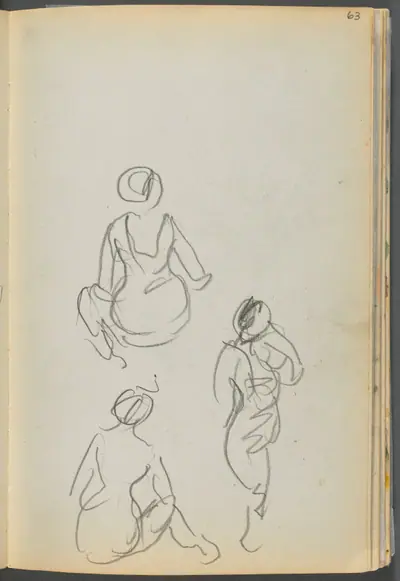 Sketchbook- The Granite Shore Hotel, Rockport, page 063: Bathers