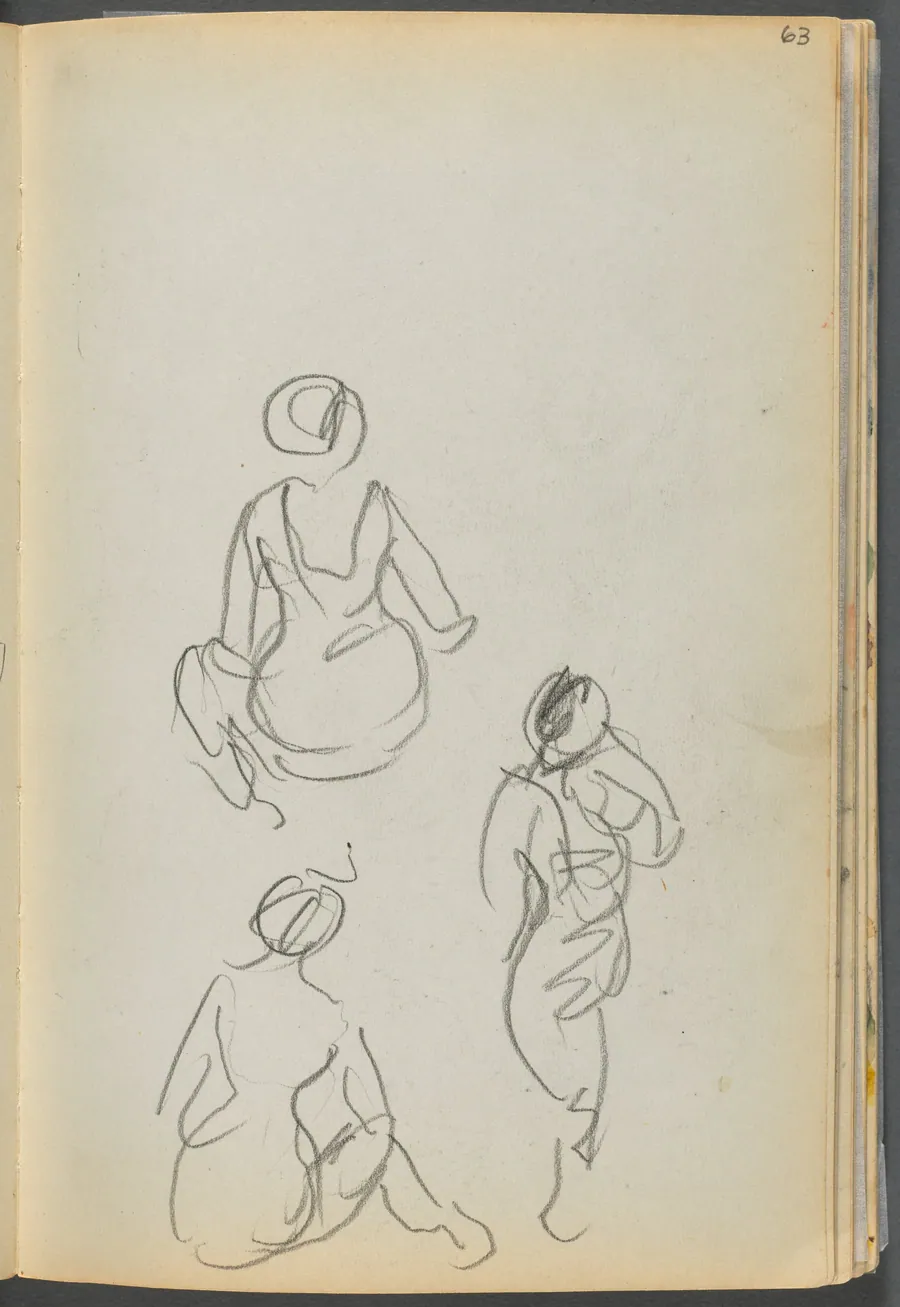 Sketchbook- The Granite Shore Hotel, Rockport, page 063: Bathers by Maurice Prendergast
