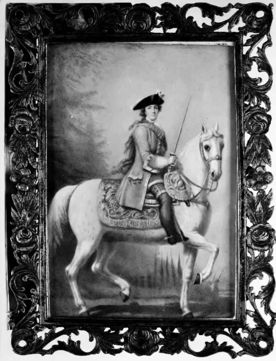 Katharina II til hest by Ubekendt