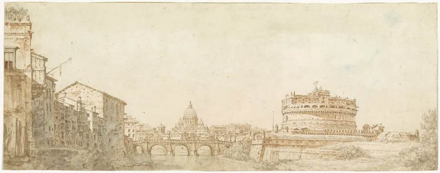 View of Rome with the Dome of Saint Peter's and the Castel Sant' Angelo by Giuseppe Zocchi