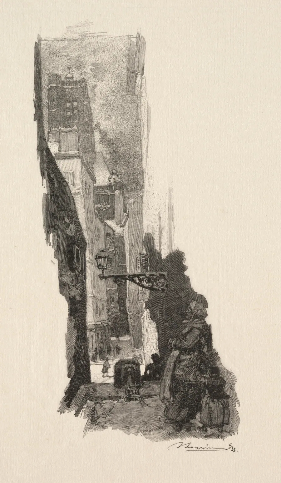 Rue Grenier sur l'Eau by Auguste Louis Lepère