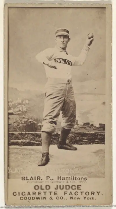 William Ellsworth "Bill" Blair, Pitcher, Hamilton Hams, from the Old Judge series (N172) for Old Judge Cigarettes