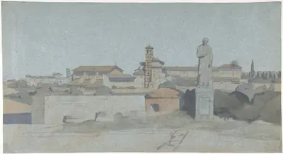 SS. Giovanni e Paolo, seen from the Villa Mattei, Rome
