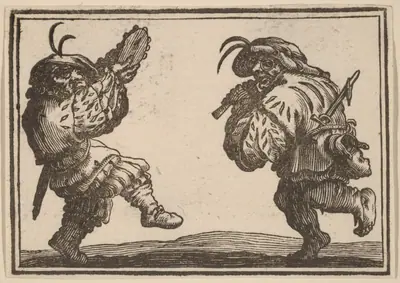 Dancers with Flute and Tambourine