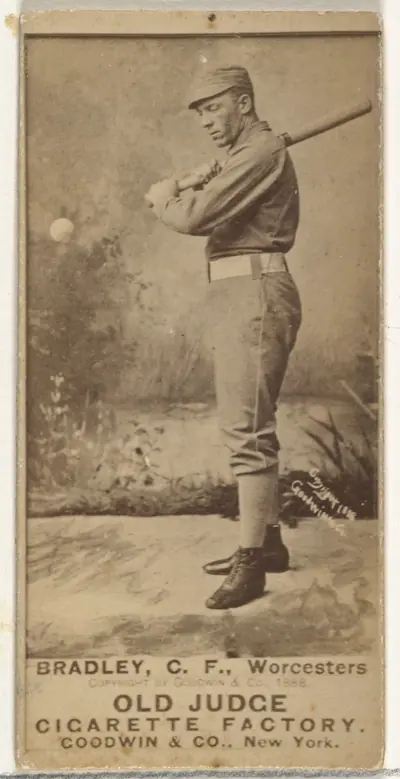 Bradley, Center Field, Worcester, from the Old Judge series (N172) for Old Judge Cigarettes