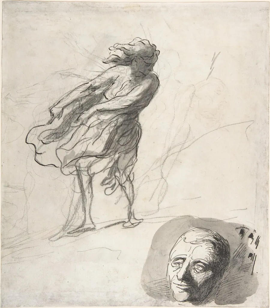 Sheet of Studies with a Dancer by Honoré Daumier