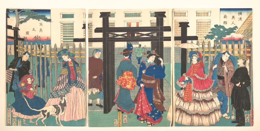 歌川五雲亭貞秀画　『横浜異人商館　写真之図』|Foreign Business Establishment in Yokohama (Yokohama ijin shōkan shashin no zu) by Utagawa (Gountei) Sadahide