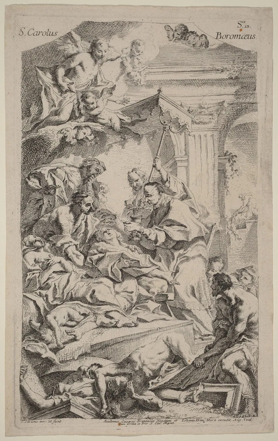 San Carlo Borromeo Giving Last Communion to Victims of the Plague by Carlo Innocenzo Carlone