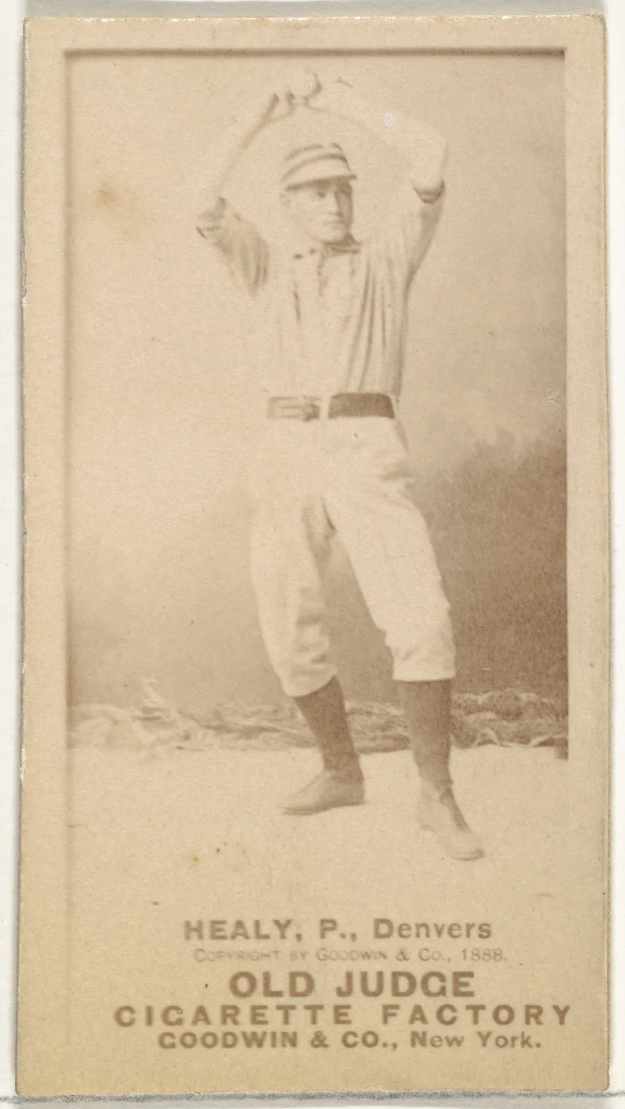Healy, Pitcher, Denver, from the Old Judge series (N172) for Old Judge Cigarettes by Goodwin & Company