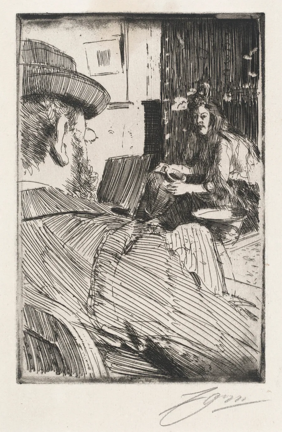 Albert Besnard and His Model by Anders Zorn
