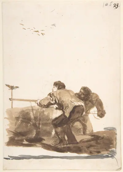 Men hunting; page 105 from the 'Images of Spain' album (F)
