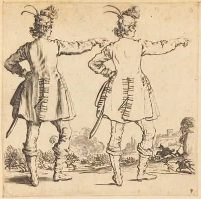 Officer with Feathers in Cap, Seen from Behind