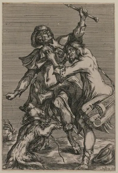 Two Beggars Fighting