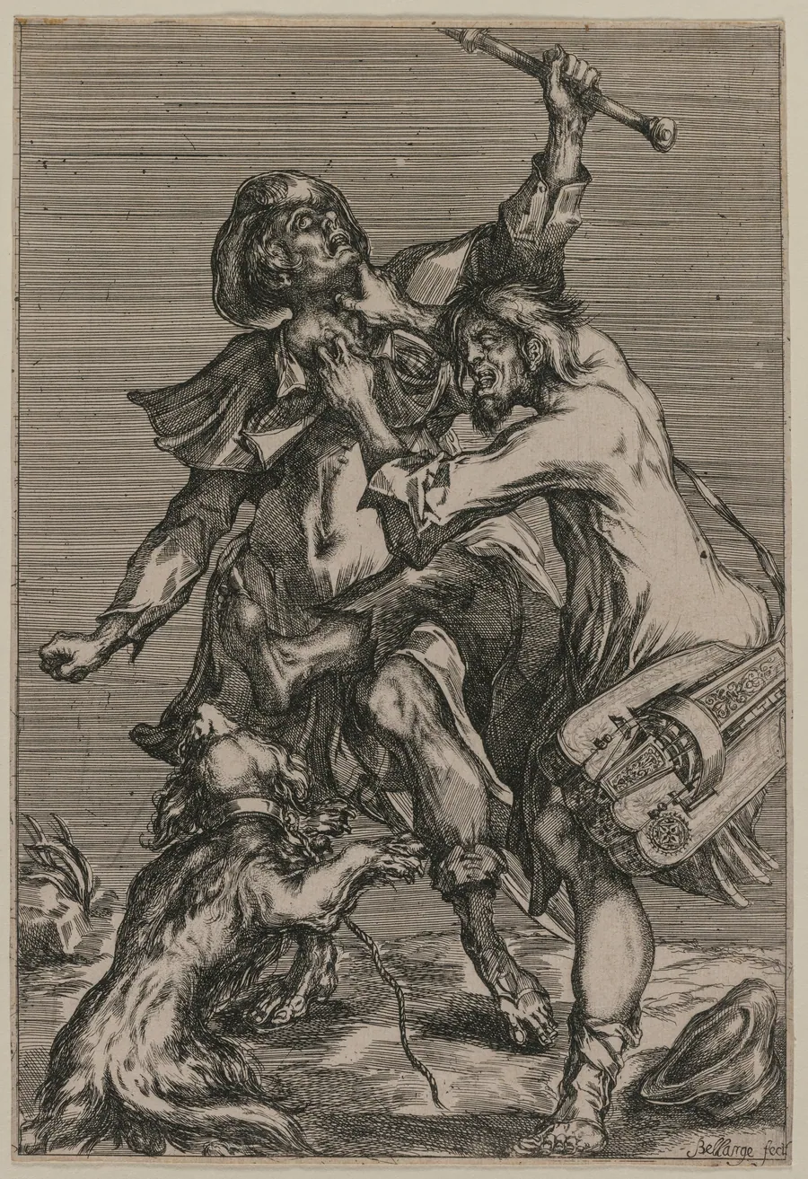 Two Beggars Fighting by Jacques Bellange