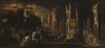Arkitekturfantasi med Saulus' (Paulus') omvendelse