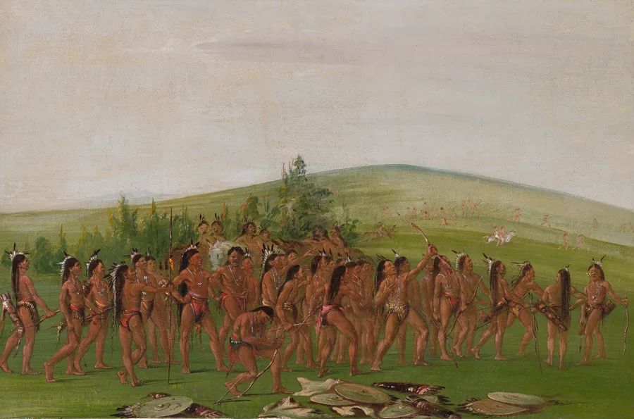 Archery of the Mandan by George Catlin, born Wilkes-Barre, PA 1796-died Jersey City, NJ 1872