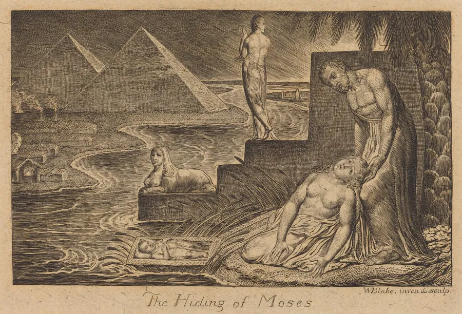 The Hiding of Moses by William Blake