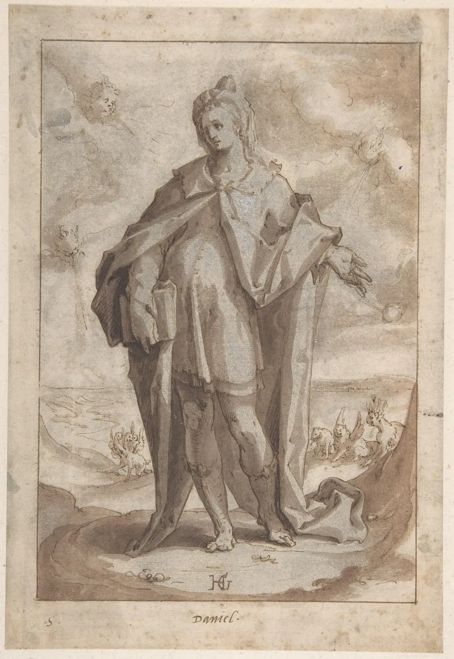 The Prophet Daniel in a Landscape by Hendrick Goltzius