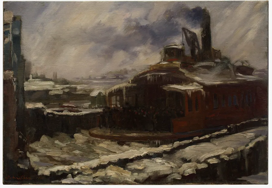Ferry Slip, Winter by John Sloan, American, b. Lock Haven, Pennsylvania, 1871–1951