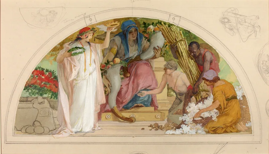 Wealth of the Soil (study for lunette, Old Senate Office Building) by Louis Schaettle, born Chicago, IL 1867-died New York City 1917