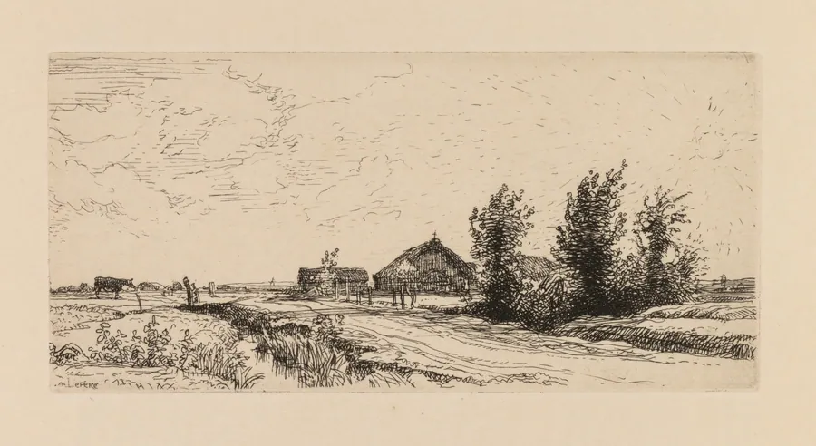 Auguste Lepère: Le petit gardeur de vaches by Auguste Louis Lepère