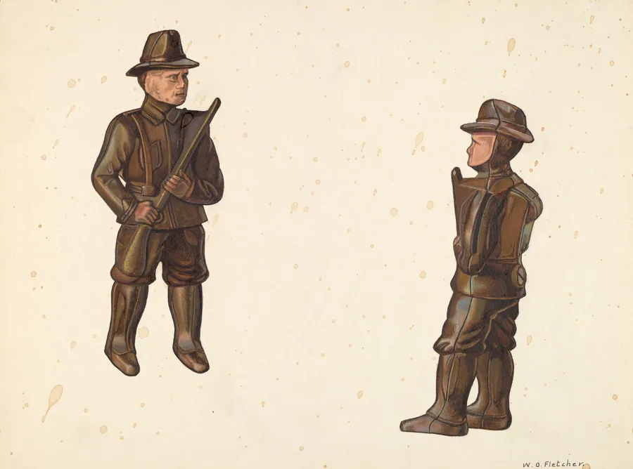 Soldier in Khaki Coin Bank by William O. Fletcher