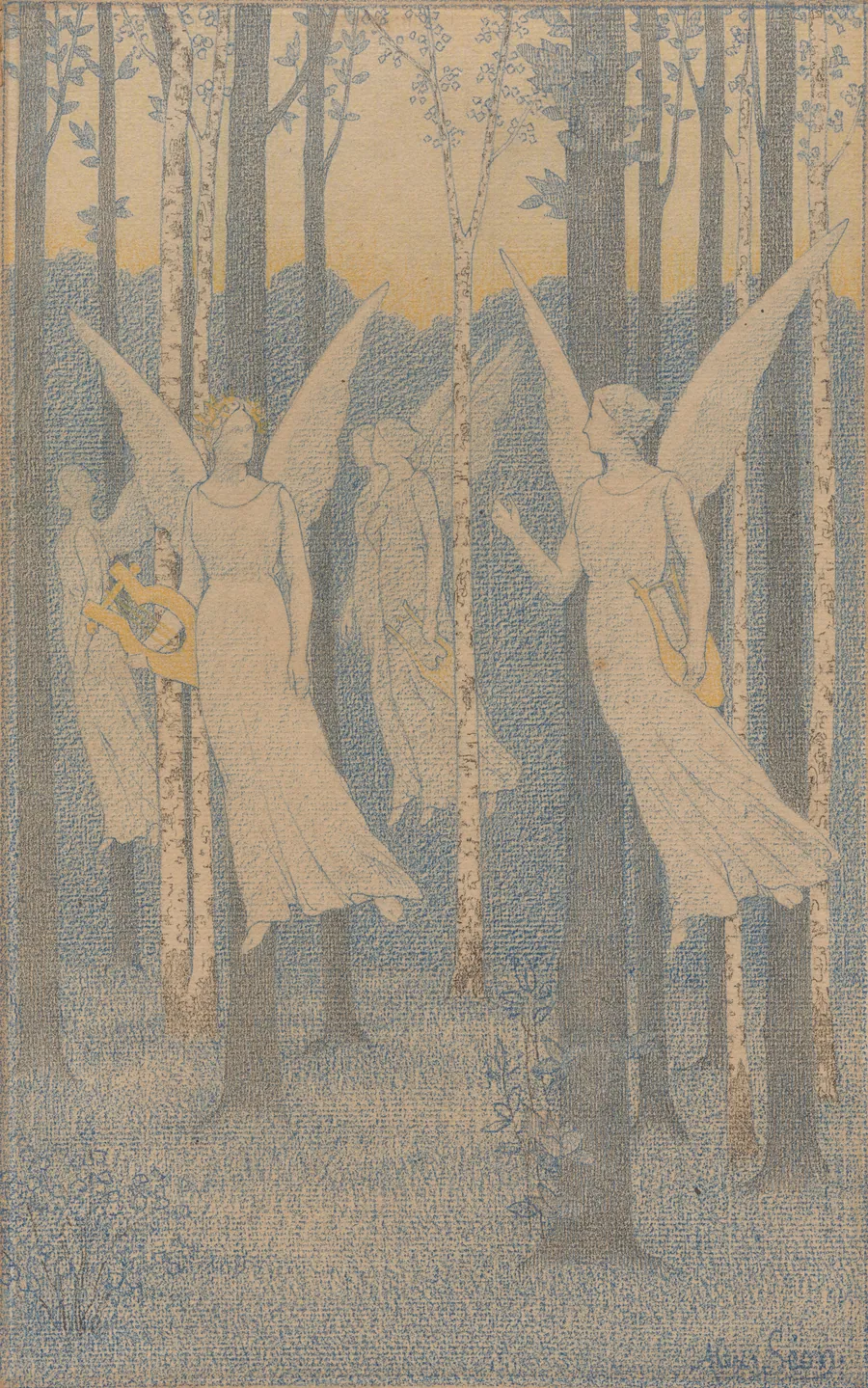 Study for “In the Woods, Evening” by Alexandre Séon