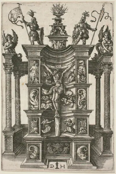 The Crucified Christ in a Decorated Niche