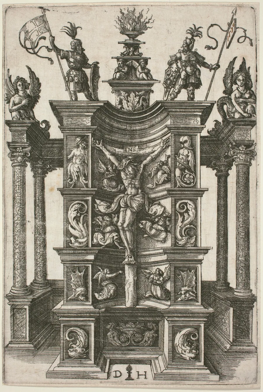 The Crucified Christ in a Decorated Niche by Daniel Hopfer