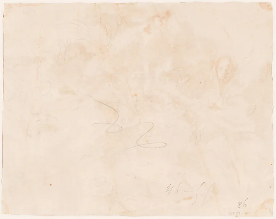 Sketch for the Flight into Egypt [verso] by Giovanni Domenico Tiepolo