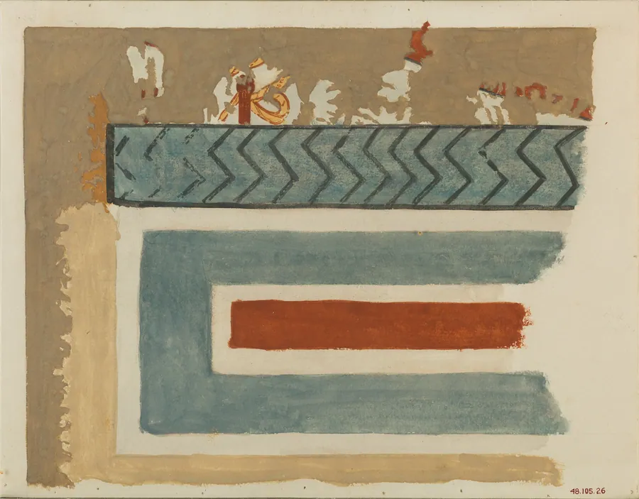Boats Moored Along the Water, Winlock's Tomb 5 by Unknown Copyist