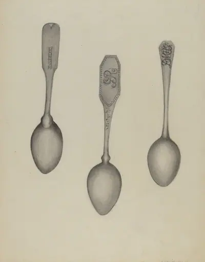 Silver Fiddle Head Spoon