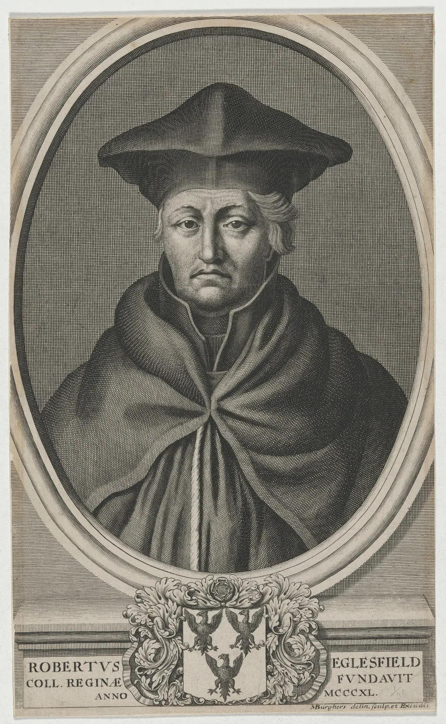 Robert Eglesfield, Founder of Queen's College, Oxford by Michael Burghers