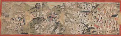 Raja Sansar Chand attacking Kangra Fort