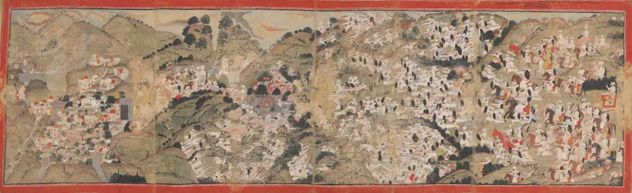 Raja Sansar Chand attacking Kangra Fort