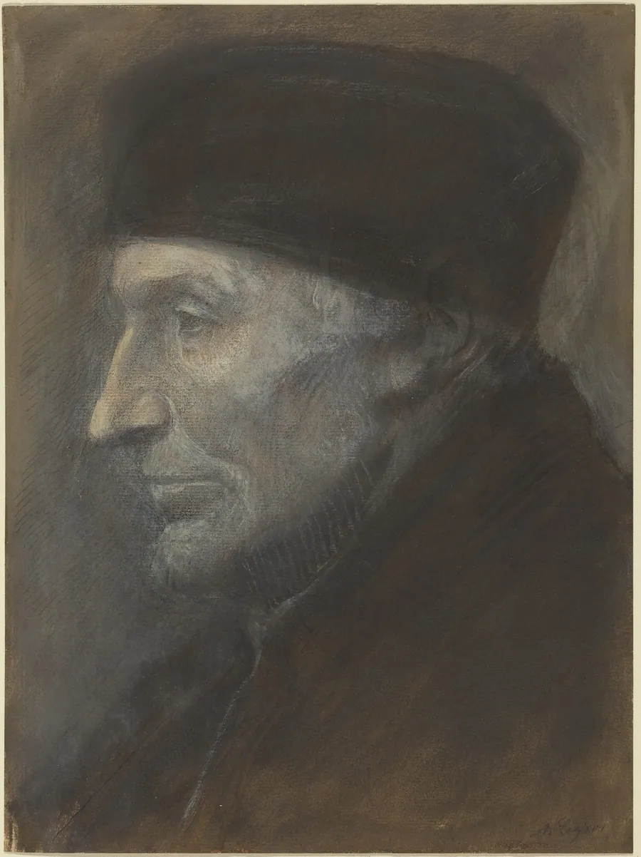 Head of a Man with a Skullcap by Alphonse Legros
