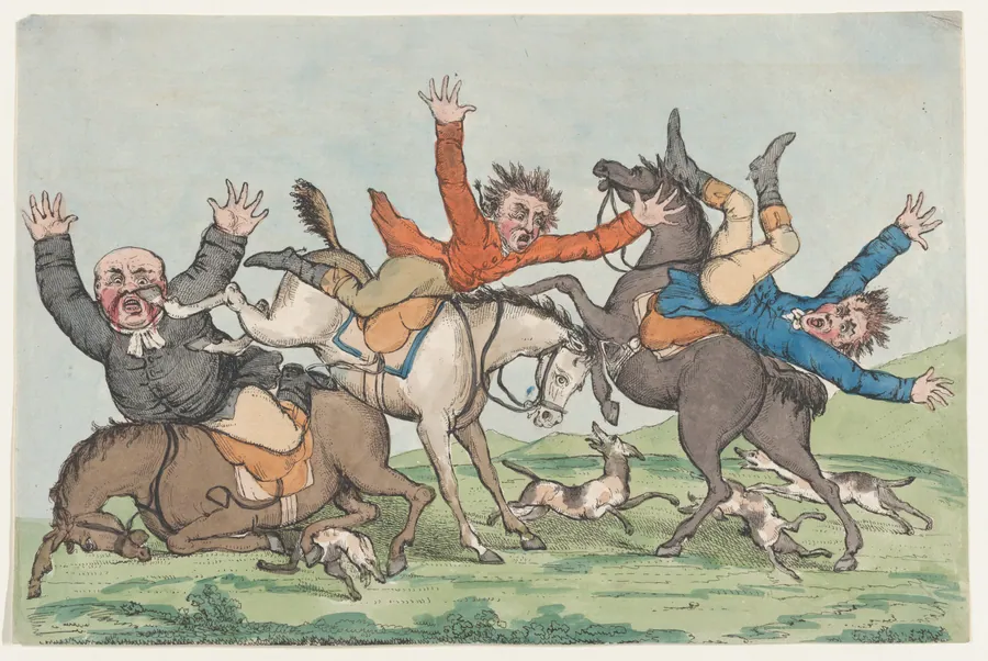Three Riders Fall from their Mounts by Henry William Bunbury