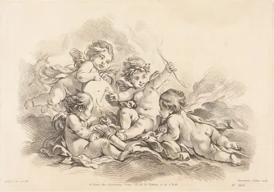 Four Cherubs at Target Practice