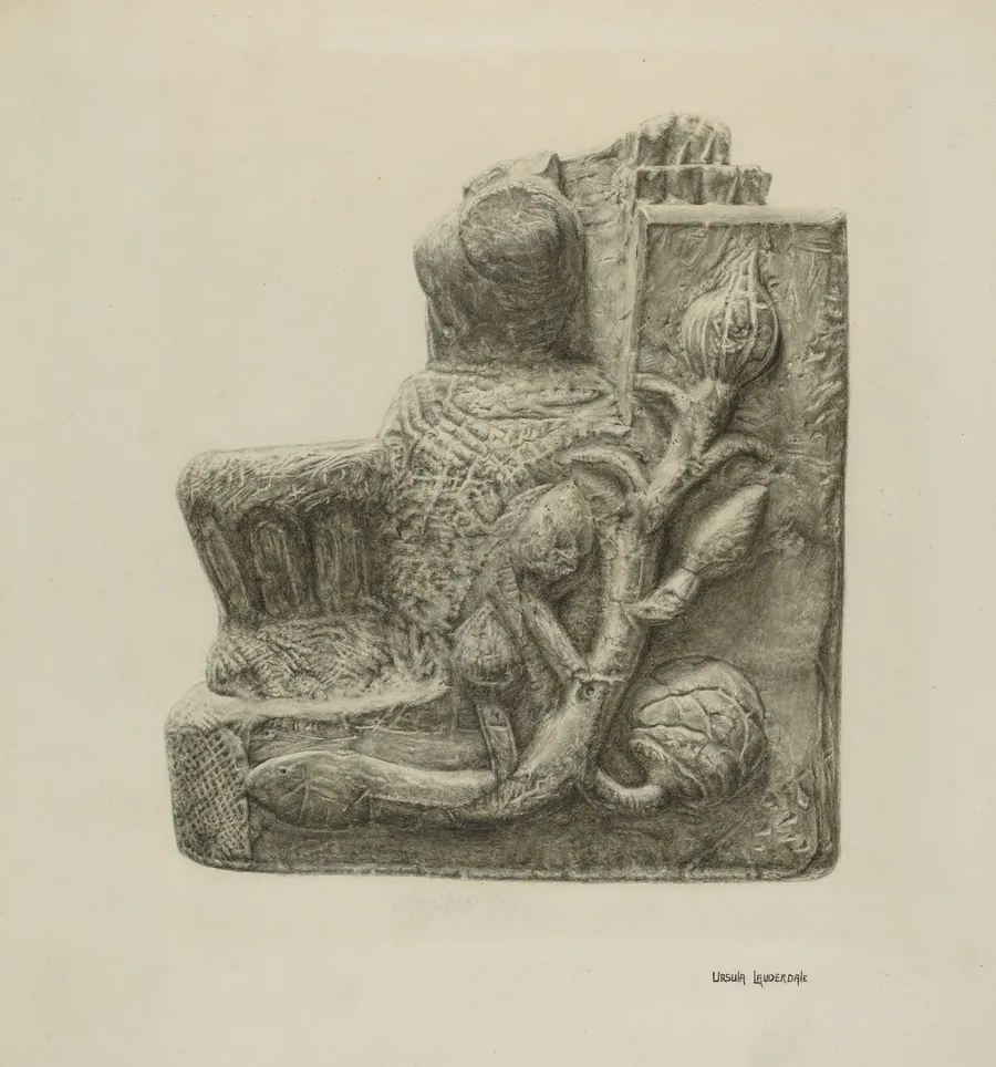 Small Stone Fountain by Ursula Lauderdale