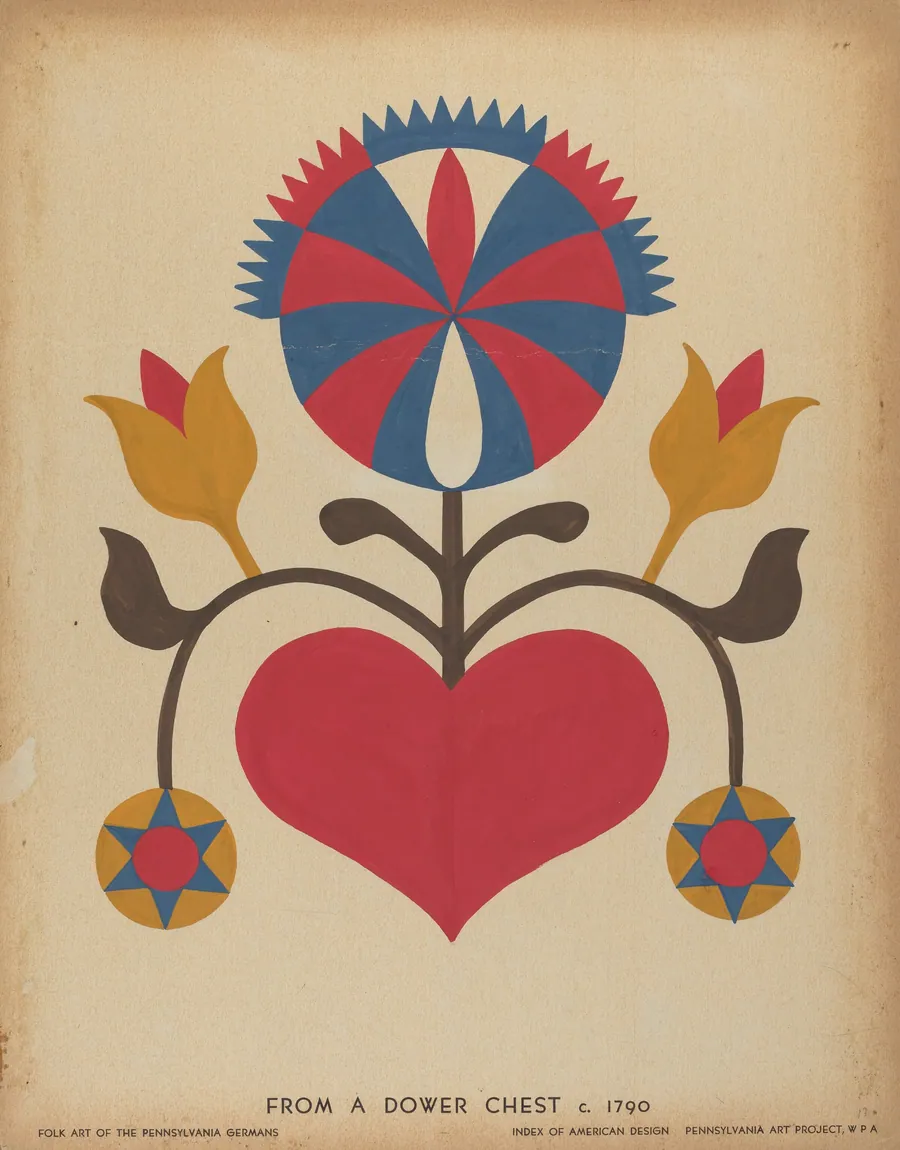 Drawing for Plate 13: From the Portfolio "Folk Art of Rural Pennsylvania" by American 20th Century