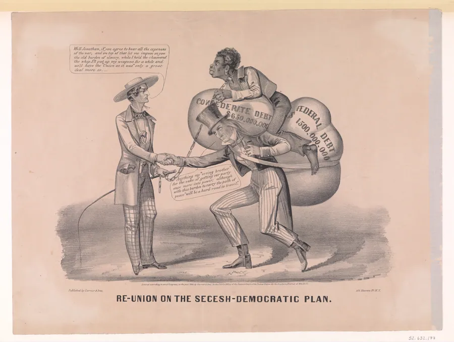 Re-union on the Secesh-Democratic Plan by Currier & Ives