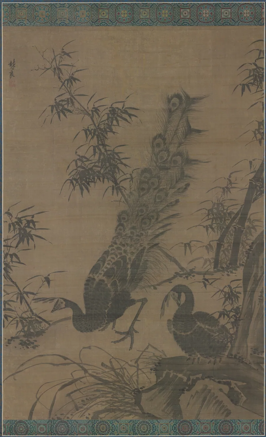 A Pair of Peafowl by Lin Liang