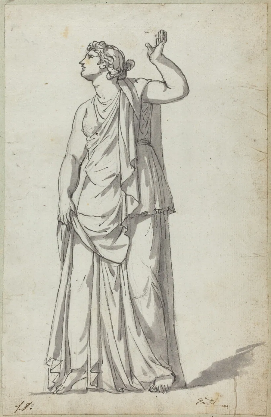Roman Statue of a Muse (Anchyrrhoe) by Jacques-Louis David