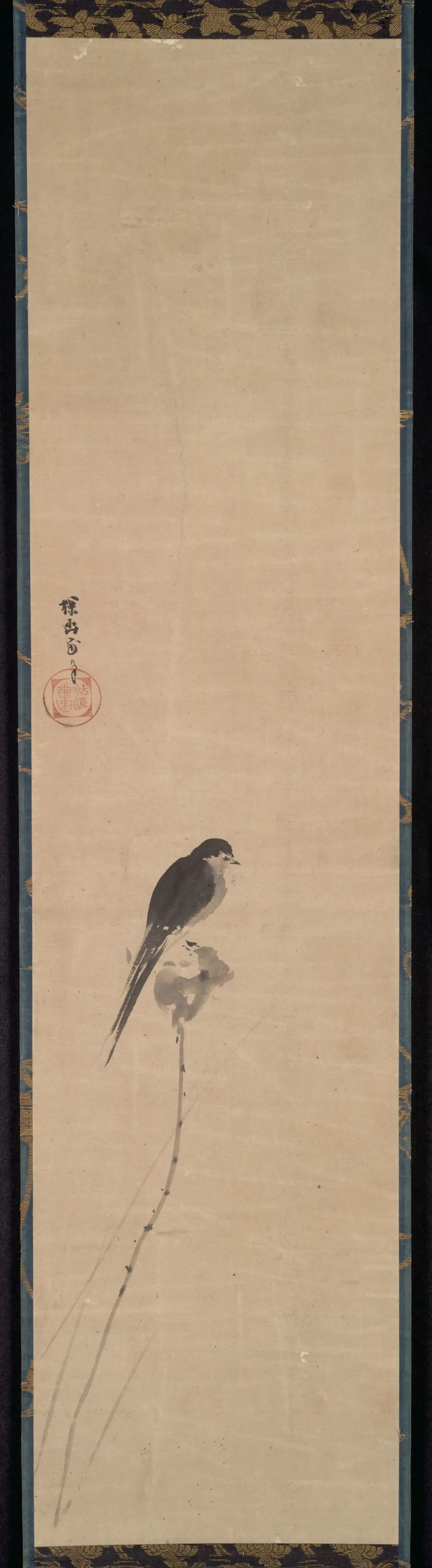Bird on a Lotus Bud by Kano Tan’yū