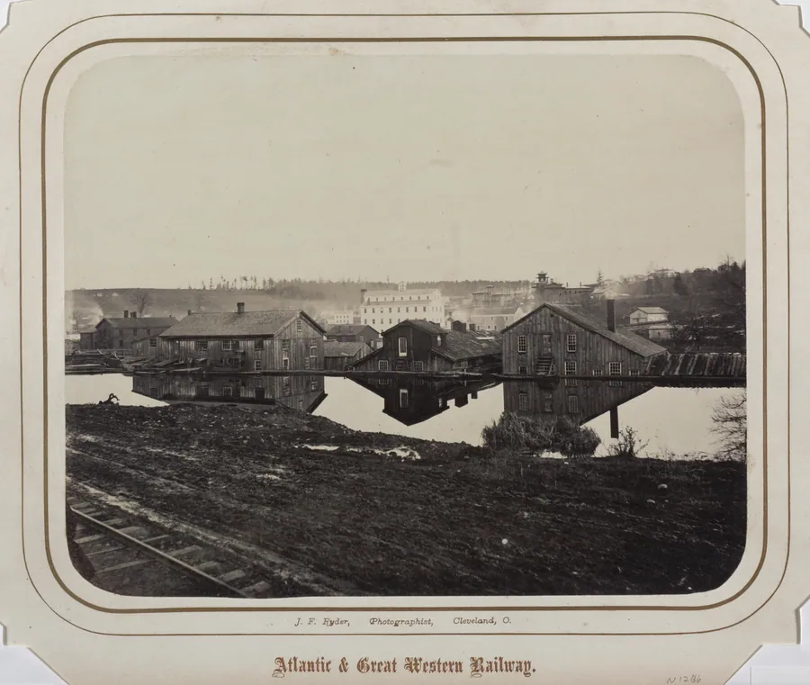 Industrial Buildings (Reflected in Erie Canal, Meadville?) by James Fitzallen Ryder